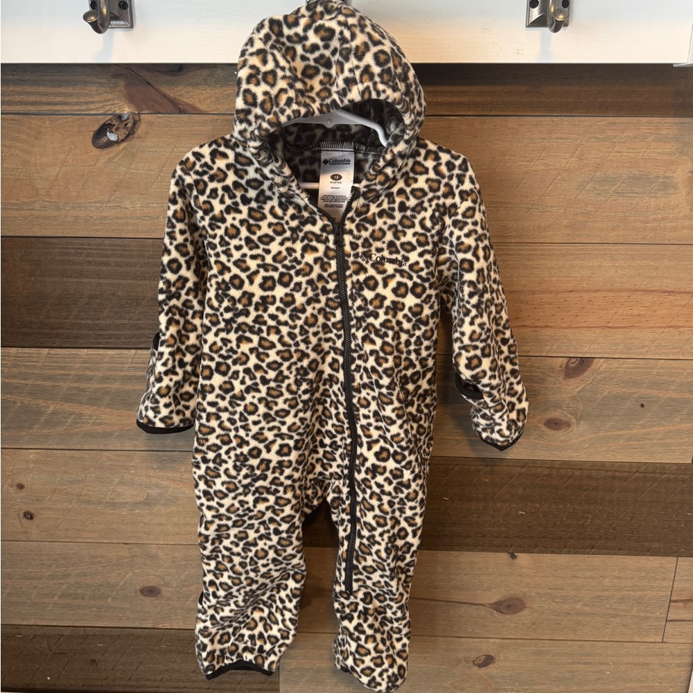 Columbia Cheetah Print Fleece Snowsuit size 18months
